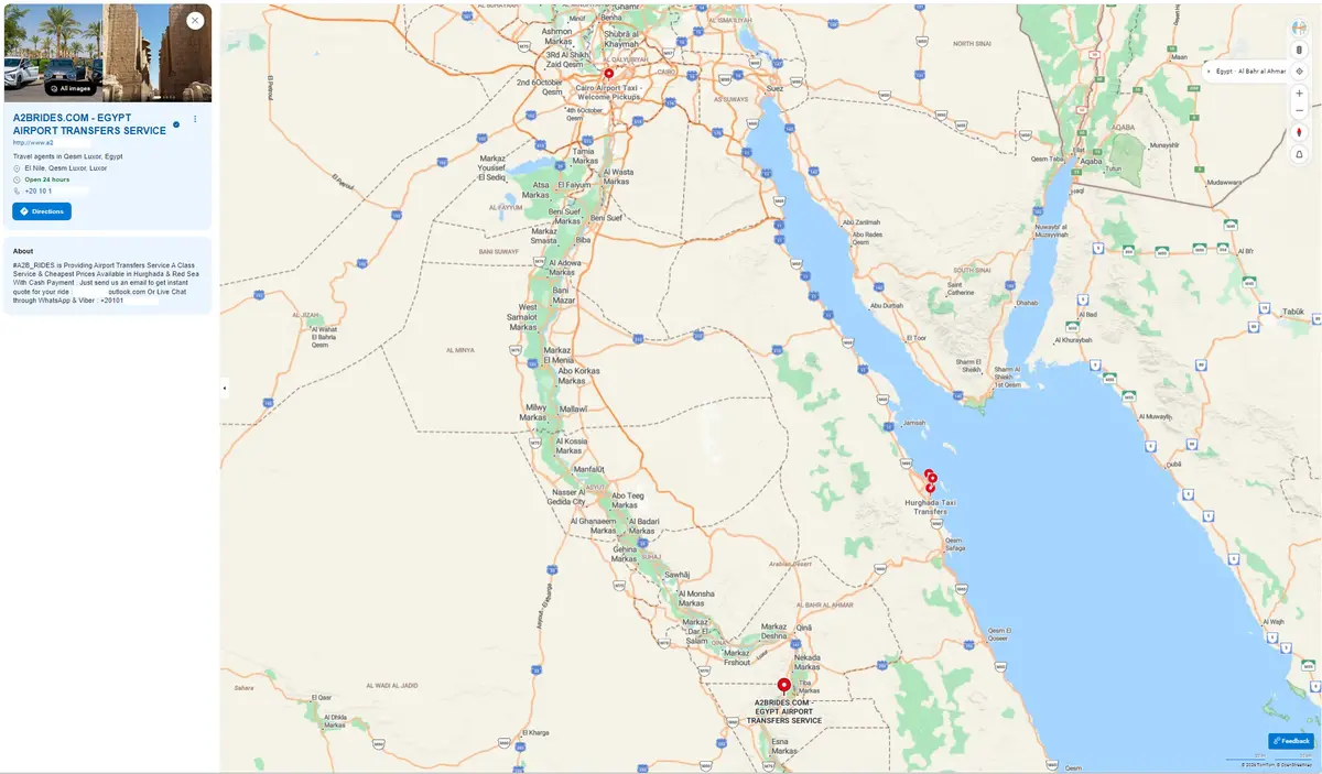 نموذج نشاط نقل مطار ومواصلات على خرائط جوجل